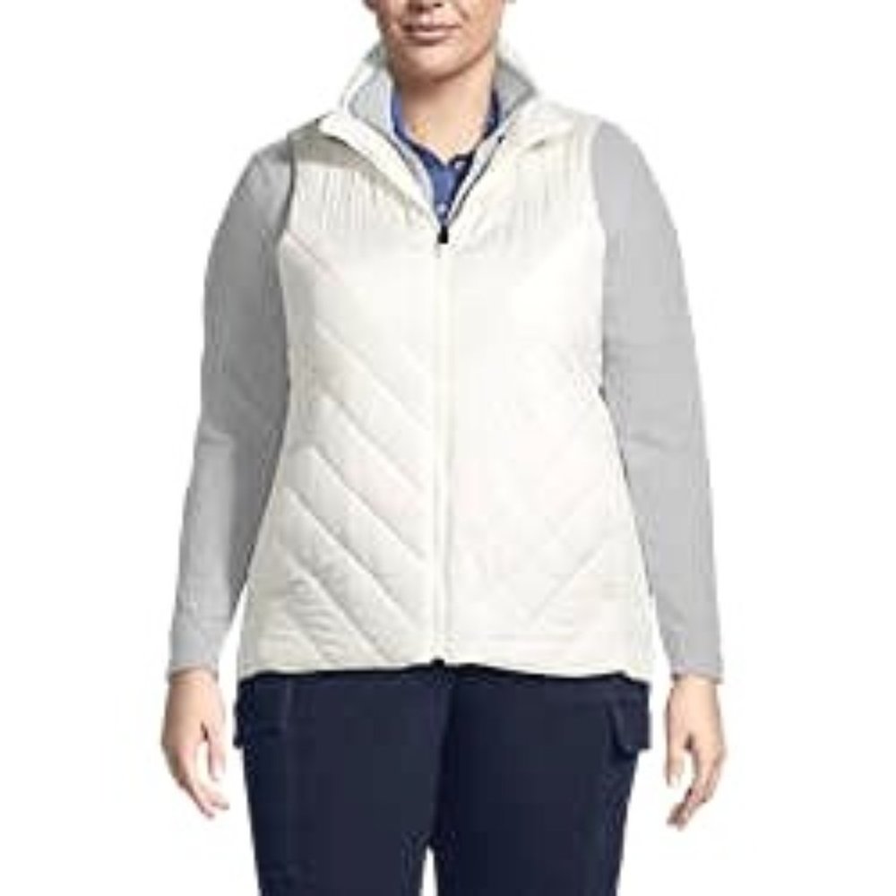 Women's Plus Custom Logo Insulated Vest - Squall System Component (3X) Lands End